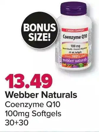 PharmaChoice Webber naturals coenzyme q10 100mg softgels offer
