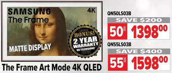 2001 Audio Video Samsung the frame art mode 4k qled offer