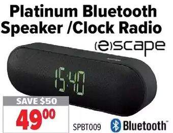 2001 Audio Video Escape platinum bluetooth speaker / clock radio offer