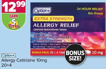 PharmaChoice Option+ allergy cetirizine 10mg offer