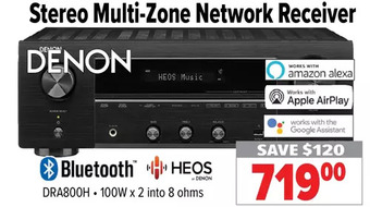 2001 Audio Video Denon stereo multi-zone network receiver offer