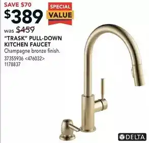 Lowe's "trask" pull-down kitchen faucet offer