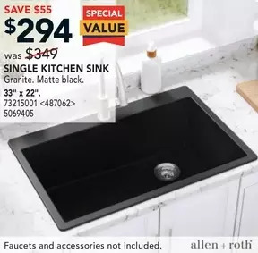 Lowe's Allen + roth single kitchen sink offer