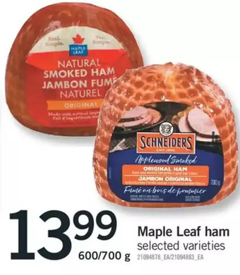 Fortinos Maple leaf ham offer