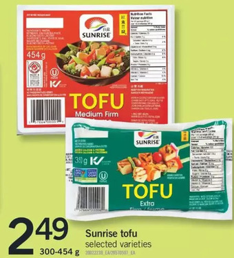 Fortinos Sunrise tofu offer