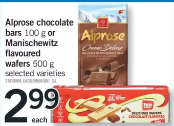 Fortinos Alprose chocolate bars or manischewitz flavoured wafers offer