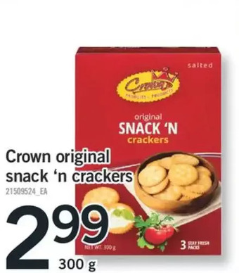 Fortinos Crown original snack 'n crackers offer