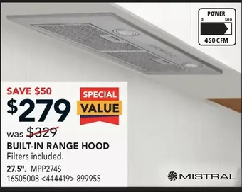 RONA Built-in range hood offer