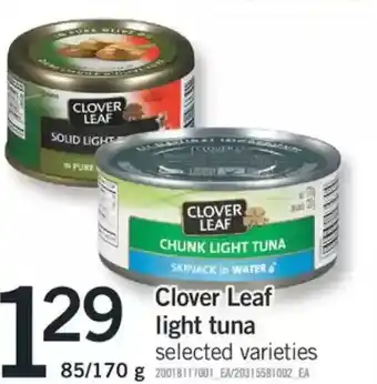 Fortinos Clover leaf light tuna offer
