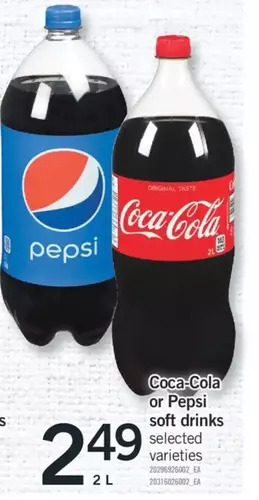 Fortinos Coca-cola or pepsi soft drinks offer