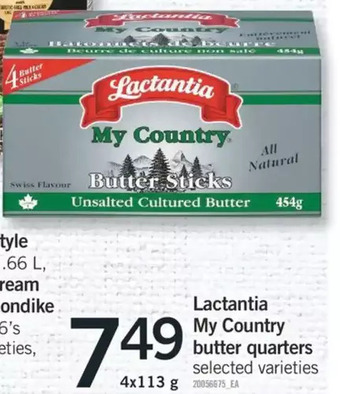 Fortinos Lactantia my country butter quarters offer