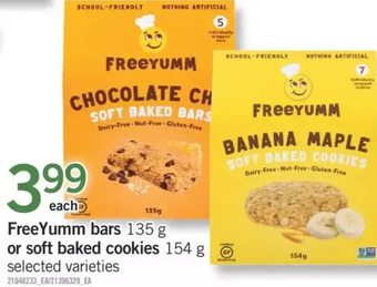 Fortinos Freeyumm bars or soft baked cookies offer
