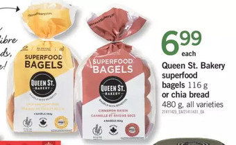 Fortinos Queen st. bakery superfood bagels or chia bread offer