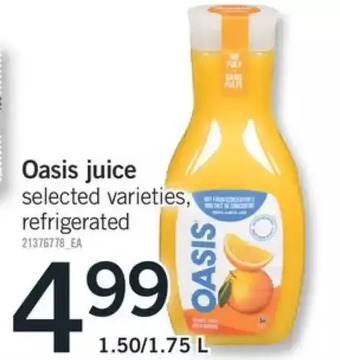 Fortinos Oasis juice offer