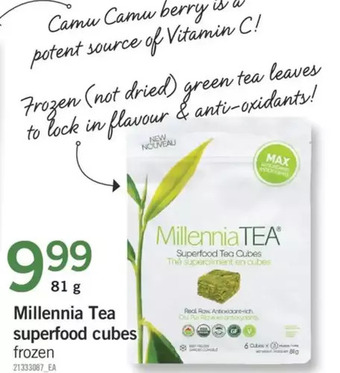 Fortinos Millennia tea superfood cubes offer