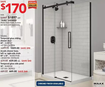 RONA Maax "duel" shower offer