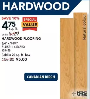 RONA Mono serra hardwood flooring offer