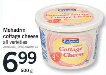 Fortinos Mehadrin cottage cheese offer