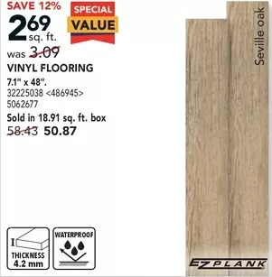 RONA Ezplank vinyl flooring offer