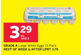 Rexall Grade a large white eggs offer