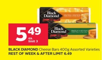 Rexall Black diamond cheese bars offer