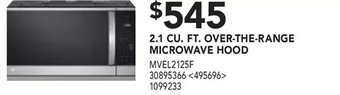 RONA 2.1 cu. ft. over-the-range microwave hood offer