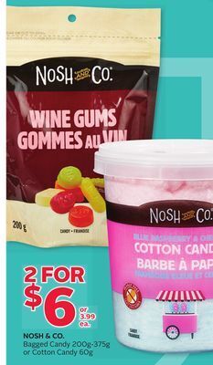 Rexall Nosh & co. bagged candy 200g-375g or cotton candy 60g offer