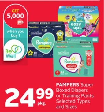 Rexall Pampers super boxed diapers or training pants offer
