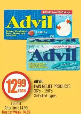 Shoppers Drug Mart Advil pain relief products offer