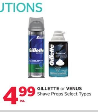 Rexall Gillette or venus shave preps offer