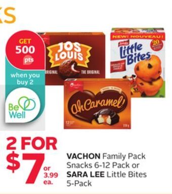 Rexall Vachon family pack snacks 6-12 pack or sara lee little bites 5-pack offer
