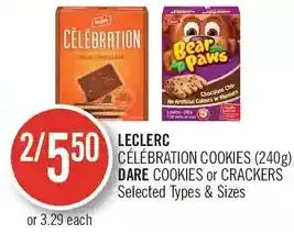 Shoppers Drug Mart Leclerc celebration cookies, dare cookies or crackers offer