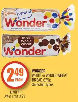 Shoppers Drug Mart Wonder white or whole wheat bread offer
