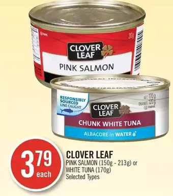 Shoppers Drug Mart Clover leaf pink salmon or white tuna offer