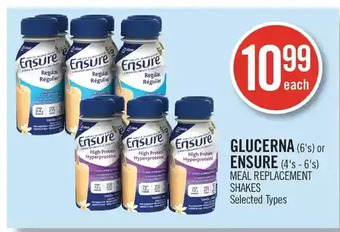 Shoppers Drug Mart Glucerna or ensure meal replacement shakes offer