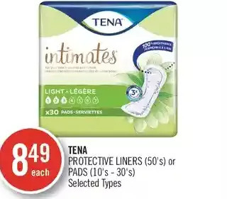 Shoppers Drug Mart Tena protective liners or pads offer