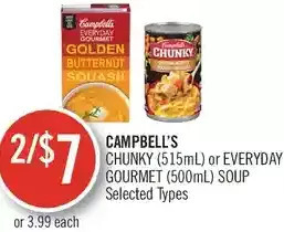 Shoppers Drug Mart Campbell's chunky or everyday gourmet soup offer