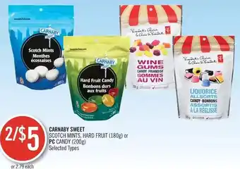 Shoppers Drug Mart Carnaby sweet scotch mints, hard fruit or pc candy offer