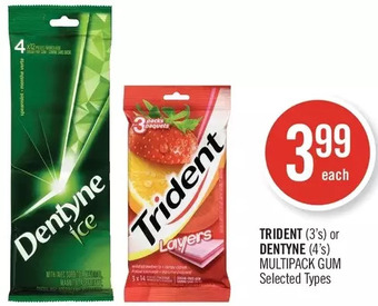 Shoppers Drug Mart Trident or dentyne multipack gum offer