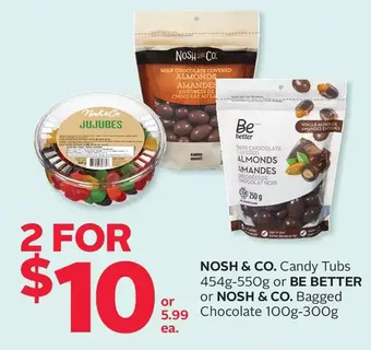 Rexall Nosh & co. candy tubs or be better or nosh & co. bagged chocolate offer