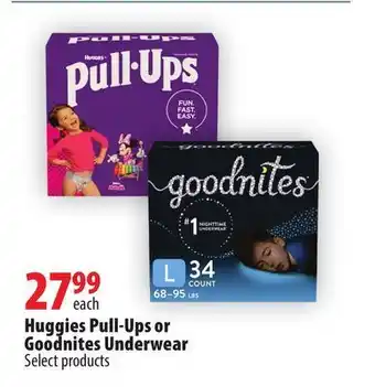 Huggies pull-ups or goodnites underwear