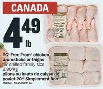 Valu-mart Pc free from chicken drumsticks or thighs offer