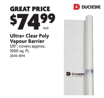 Home Hardware Ultra+ clear poly vapour barrier offer