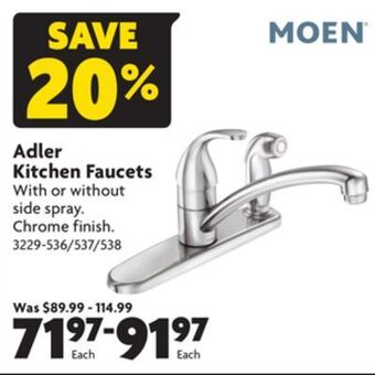 Home Hardware Adler kitchen faucets offer