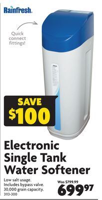 Home Hardware Electronic single tank water softener offer