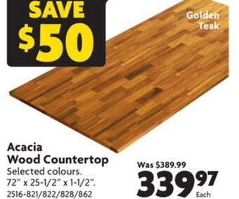 Home Hardware Acacia wood countertop offer