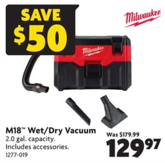Home Hardware M18™ wet/dry vacuum offer
