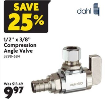 Home Hardware 1/2" x 3/8" compression angle valve offer