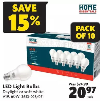 Home Hardware Home essentials led light bulbs offer