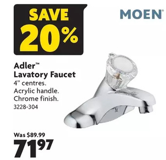 Home Hardware Moen adler lavatory faucet offer